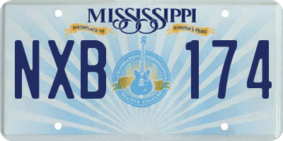 MS license plate NXB174