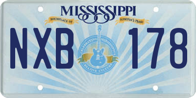 MS license plate NXB178