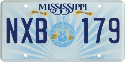 MS license plate NXB179