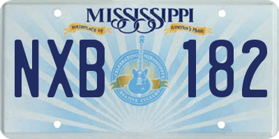 MS license plate NXB182