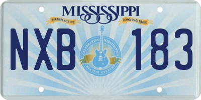 MS license plate NXB183