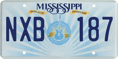 MS license plate NXB187