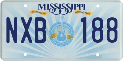 MS license plate NXB188