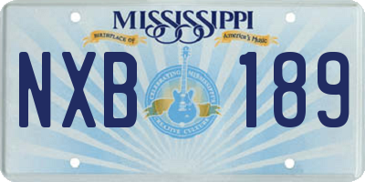 MS license plate NXB189