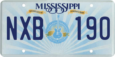 MS license plate NXB190