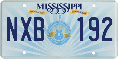 MS license plate NXB192