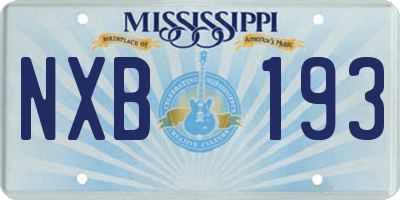 MS license plate NXB193