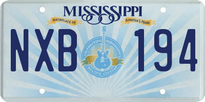 MS license plate NXB194