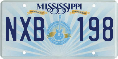 MS license plate NXB198