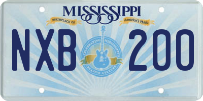 MS license plate NXB200