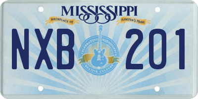 MS license plate NXB201