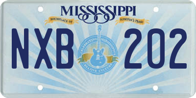 MS license plate NXB202