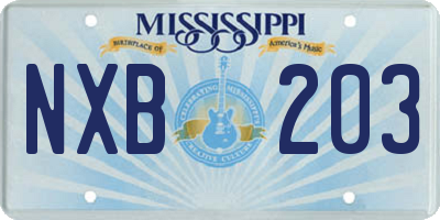 MS license plate NXB203