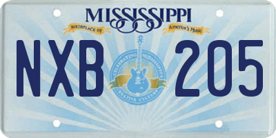 MS license plate NXB205