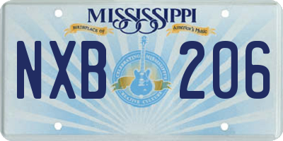 MS license plate NXB206