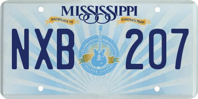 MS license plate NXB207