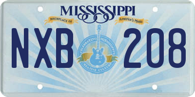 MS license plate NXB208