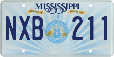 MS license plate NXB211