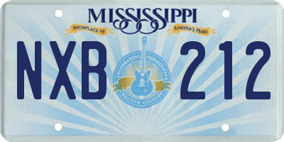 MS license plate NXB212