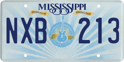 MS license plate NXB213