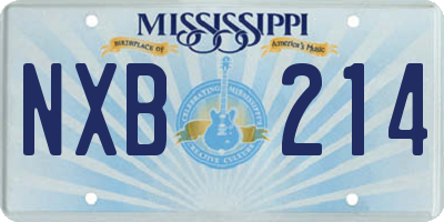 MS license plate NXB214
