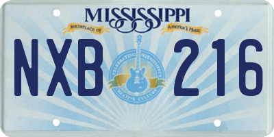 MS license plate NXB216