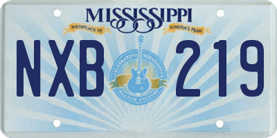 MS license plate NXB219