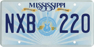 MS license plate NXB220
