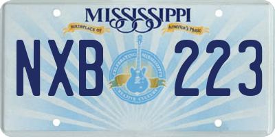 MS license plate NXB223