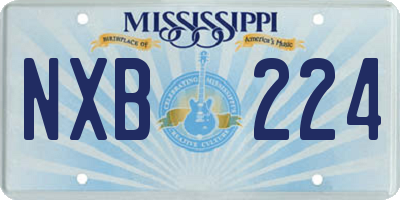 MS license plate NXB224