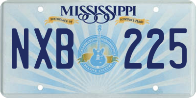 MS license plate NXB225