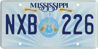MS license plate NXB226