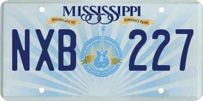 MS license plate NXB227