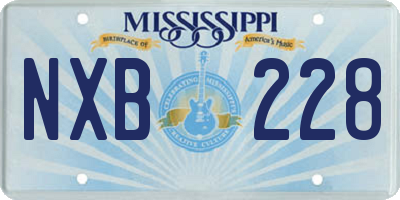 MS license plate NXB228