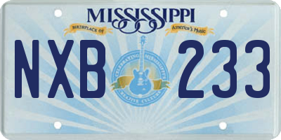 MS license plate NXB233