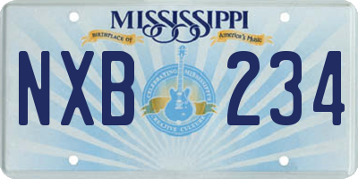 MS license plate NXB234