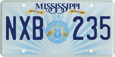 MS license plate NXB235