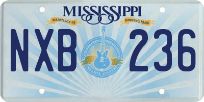MS license plate NXB236