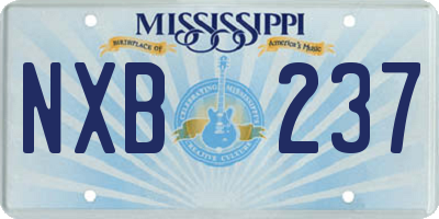 MS license plate NXB237