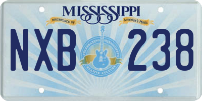 MS license plate NXB238