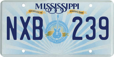 MS license plate NXB239