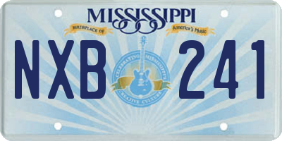 MS license plate NXB241