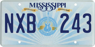MS license plate NXB243