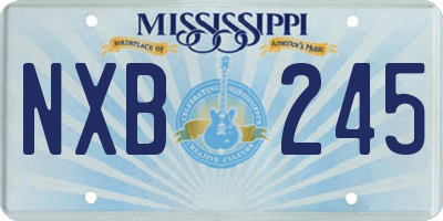 MS license plate NXB245