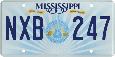 MS license plate NXB247