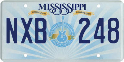 MS license plate NXB248
