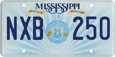 MS license plate NXB250