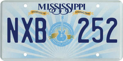 MS license plate NXB252