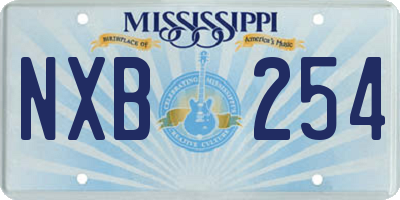 MS license plate NXB254