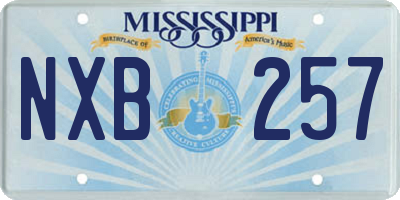 MS license plate NXB257
